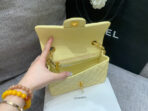 MINI RECTANGLE FLAP BAG 20CM YELLOW LAMBSKIN GOLD HARDWARE - Image 9