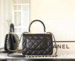 CC TRENDY 20CM BLACK LAMBSKIN GOLD HARDWARE - Image 7