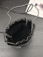 CC HOBO MINI 20CM BLACK GREY LAMBSKIN SILVER HARDWARE - Image 10