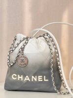 CC HOBO MINI 20CM WHITE GREY LAMBSKIN SILVER HARDWARE - Image 5