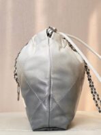 CC HOBO MINI 20CM WHITE GREY LAMBSKIN SILVER HARDWARE - Image 6