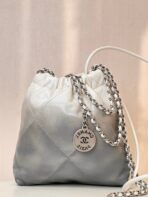 CC HOBO MINI 20CM WHITE GREY LAMBSKIN SILVER HARDWARE - Image 7