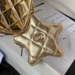 FLAP BAG MEDIUM 24CM GOLD METALIC CALFSKIN - Image 5
