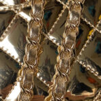 FLAP BAG MEDIUM 24CM GOLD METALIC CALFSKIN - Image 7