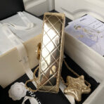 FLAP BAG MEDIUM 24CM GOLD METALIC CALFSKIN - Image 10