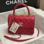 CC TRENDY 20CM RED LAMBSKIN GOLD HARDWARE - Image 2