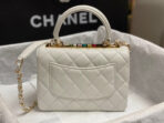 CC TRENDY 20CM WHITE LAMBSKIN GOLD HARDWARE - Image 4