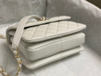 CC TRENDY 20CM WHITE LAMBSKIN GOLD HARDWARE - Image 5