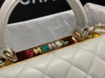 CC TRENDY 20CM WHITE LAMBSKIN GOLD HARDWARE - Image 6