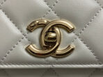 CC TRENDY 20CM WHITE LAMBSKIN GOLD HARDWARE - Image 7