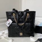 CC 19 TOTE 33CM BLACK LAMBSKIN GOLD HARDWARE - Image 2