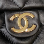 CC 19 TOTE 33CM BLACK LAMBSKIN GOLD HARDWARE - Image 4