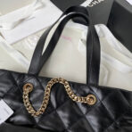 CC 19 TOTE 33CM BLACK LAMBSKIN GOLD HARDWARE - Image 5
