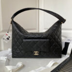 CC LARGE HOBO 37CM BLACK LAMBSKIN GOLD HARDWARE - Image 2