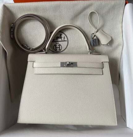 HM KELLY 25CM WHITE  SILVER HARDWARE