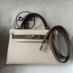 HM KELLY MINI 20 WHITE ETAIN  SILVER HARDWARE