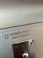 HM KELLY MINI 20 WHITE ETAIN  SILVER HARDWARE - Image 9
