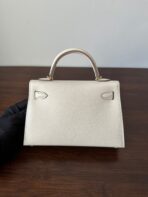 HM KELLY MINI 20 WHITE CHEVRE GOLD HARDWARE - Image 3