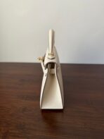 HM KELLY MINI 20 WHITE CHEVRE GOLD HARDWARE - Image 4