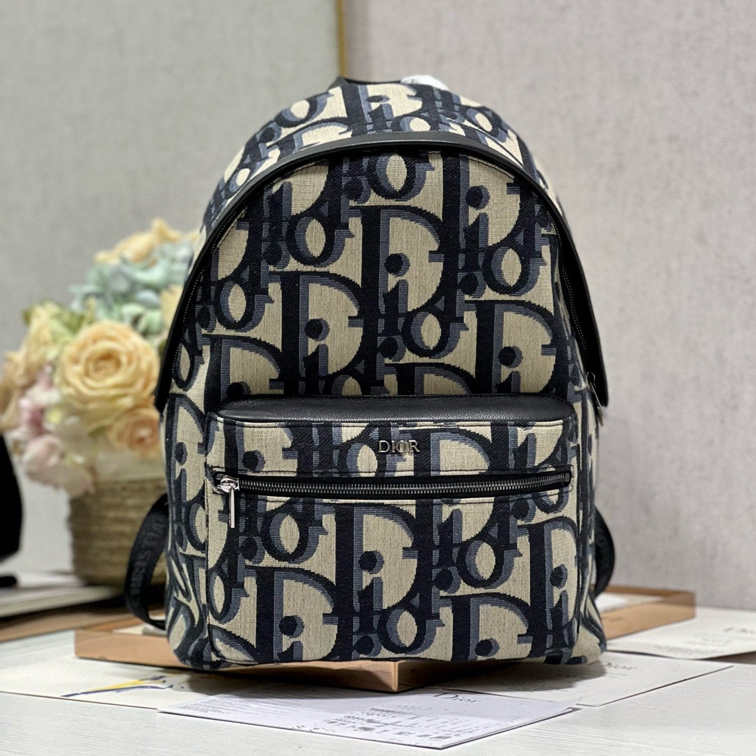 13350631587402720_1800x1800_5e527f1a-753c-426e-8c0c-e44baa96e7da.jpg RIDER BACKPACK WHITE OBLIQUE JACQUARD - Image 1