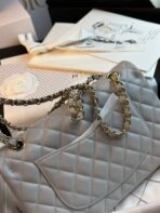 FLAP BAG 25CM GOLD HARDWARE GREY CAVIAR - Image 7