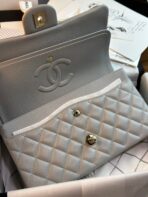 FLAP BAG 25CM GOLD HARDWARE GREY CAVIAR - Image 10