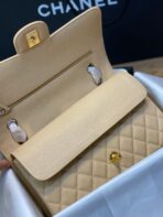 FLAP BAG 25CM GOLD HARDWARE BEIGE CAVIAR - Image 7