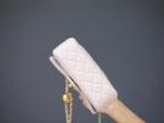 MINI RECTANGLE FLAP BAG 20CM LIGHT PINK LAMBSKIN GOLD HARDWARE - Image 5