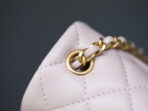 MINI RECTANGLE FLAP BAG 20CM LIGHT PINK LAMBSKIN GOLD HARDWARE - Image 10