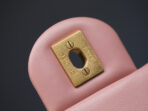 MINI RECTANGLE FLAP BAG 20CM PINK LAMBSKIN GOLD HARDWARE - Image 7