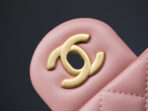MINI RECTANGLE FLAP BAG 20CM PINK LAMBSKIN GOLD HARDWARE - Image 8