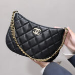 CC HOBO SHOULDER BAG 23CM BLACK CAVIAR GOLD HARDWARE - Image 2