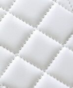 MINI RECTANGLE FLAP BAG TOP HANDLE 20CM WHITE LAMBSKIN SILVER HARDWARE - Image 4