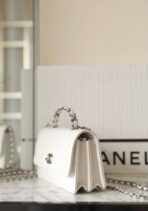 CC WOC 18.5 WHITE LAMBSKIN SILVER HARDWARE - Image 5