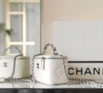 CC VANITY CASE 17 WHITE LAMBSKIN SILVER HARDWARE - Image 4