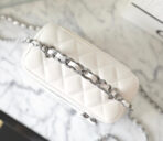 CC VANITY CASE 17 WHITE LAMBSKIN SILVER HARDWARE - Image 6