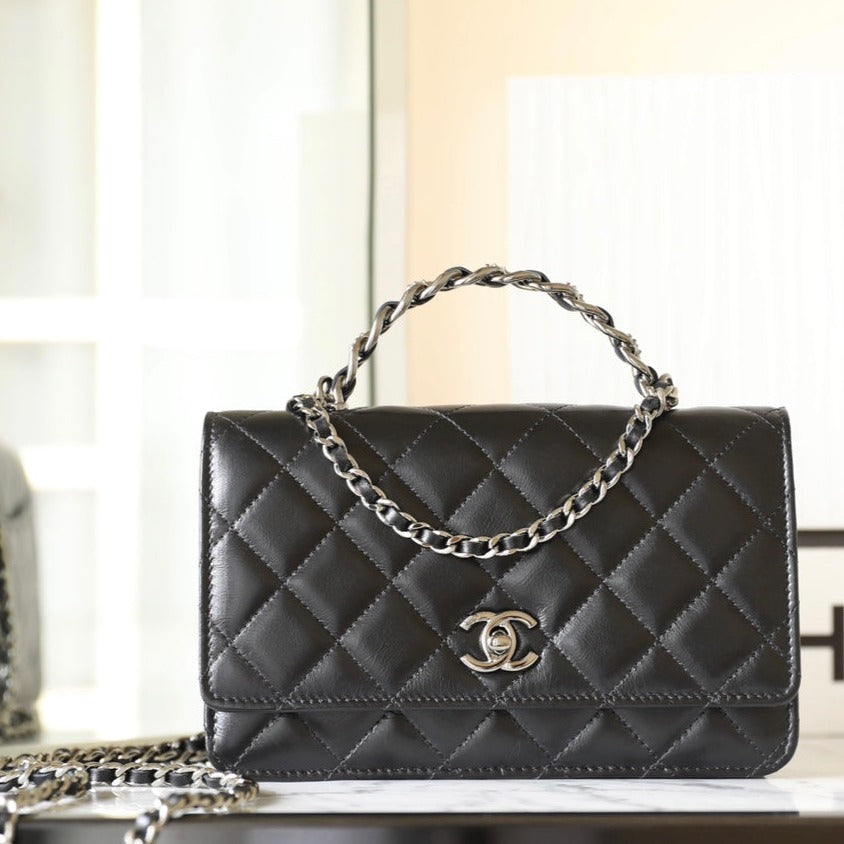 13350829012818339_1800x1800_04cc17be-1966-4b84-a69c-d122f94b9ab0.jpg CC WOC 19 BLACK LAMBSKIN SILVER HARDWARE - Image 1