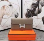 HM CLUTCH CONSTANCE 20.5 KHAKI  SILVER HARDWARE