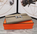 HM CLUTCH CONSTANCE 20.5 KHAKI  SILVER HARDWARE - Image 7