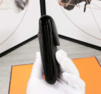 HM CLUTCH CONSTANCE 20.5 BLACK  SILVER HARDWARE - Image 9