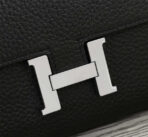 HM CLUTCH CONSTANCE 20.5 BLACK  SILVER HARDWARE - Image 5