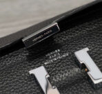 HM CLUTCH CONSTANCE 20.5 BLACK  SILVER HARDWARE - Image 3