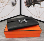 HM CLUTCH CONSTANCE 20.5 BLACK  SILVER HARDWARE - Image 8