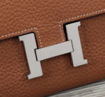 HM CLUTCH CONSTANCE 20.5 BROWN  SILVER HARDWARE - Image 7