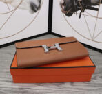 HM CLUTCH CONSTANCE 20.5 BROWN  SILVER HARDWARE - Image 8