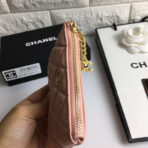 CC CLASSIC SMALL ZIPPED POUCH 15 PALE PINK CALFSKIN GOLD ICON - Image 8