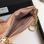 CC CLASSIC SMALL ZIPPED POUCH 15 PALE PINK CALFSKIN GOLD ICON - Image 7