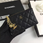 CC CLASSIC SMALL ZIPPED POUCH 15 BLACK CALFSKIN GOLD ICON - Image 6