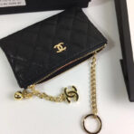CC CLASSIC SMALL ZIPPED POUCH 15 BLACK CALFSKIN GOLD ICON - Image 4