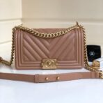 CC MEDIUM 25 BOY BAG IN ASH BROWN LAMBSKIN SILVER HARDWARE - Image 2